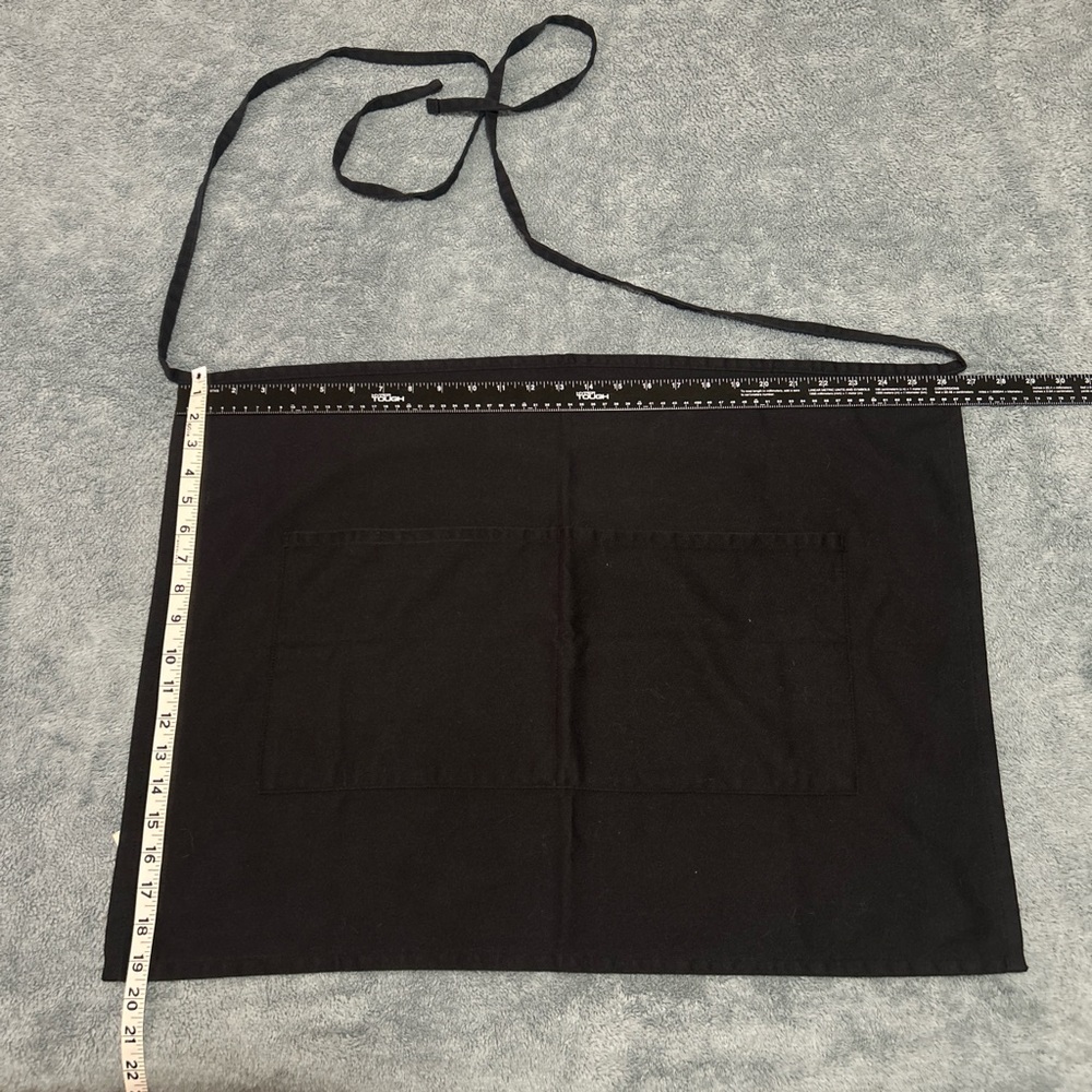 Allstar Uniforms Black 2-Pocket Server Waist Apron - Picture 6 of 11